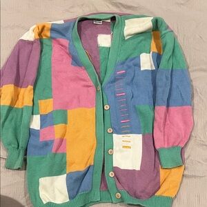 Colorful Vintage Geometric Cardigan
